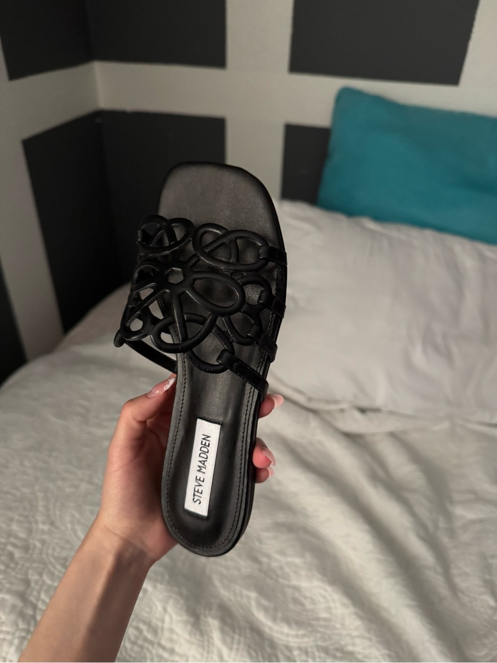 Steve Madden Black Lotus Sandals